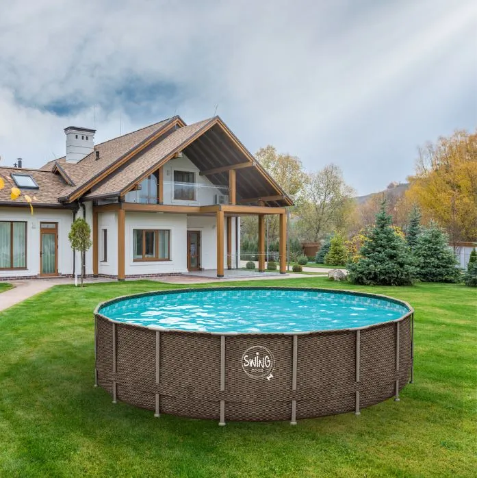 Frame pool 3.66x0.91 m without filter, AZURO SWING Wicker design — photo 2