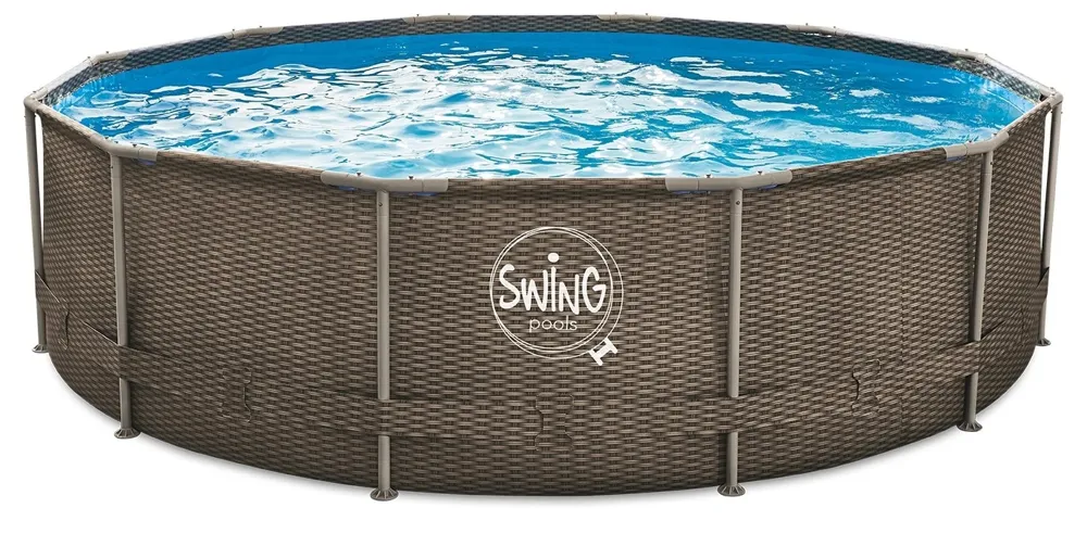 Frame pool 3.66x0.91 m without filter, AZURO SWING Wicker design — photo 3