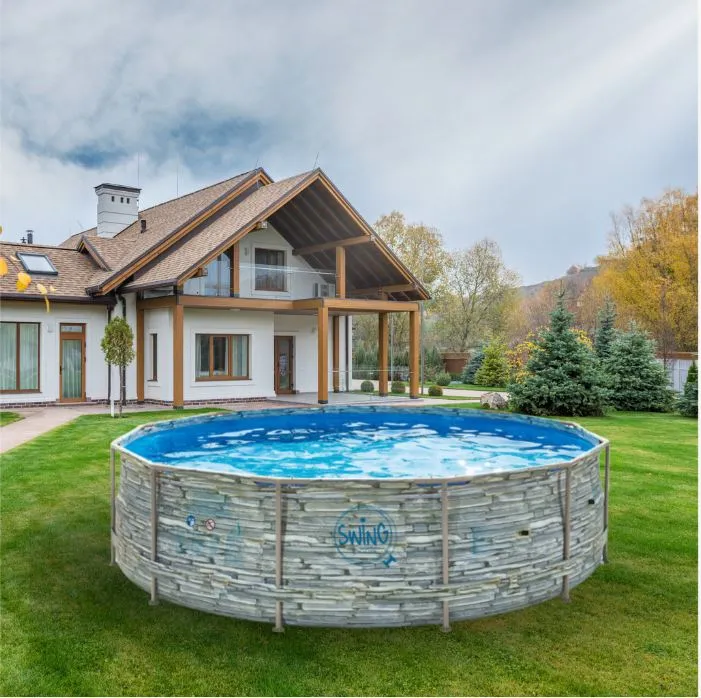 Басейн каркасний 4.88х1.22 м без фільтру, AZURO SWING Stone design