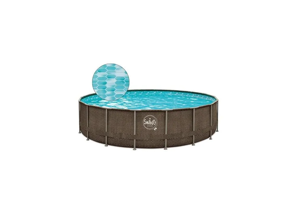 Басейн каркасний 4.88х1.22 м без фільтру, AZURO SWING Wicker dark (Double Rattan) — фото 4