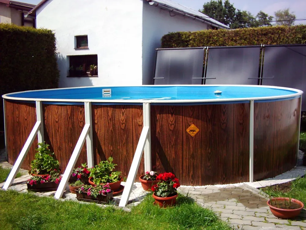 Бассейн каркасный 7.3х3.7х1.2 м без фильтра и лайнера, AZURO 405 DL WOOD, с отверстиями — фото 6