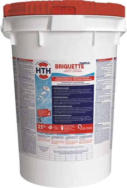 Брикети hth 25кг, 70%, в 7г таблетках, BRIQUETTE не стабілізований хлор, гіпохлорит кальцію, США — фото 2