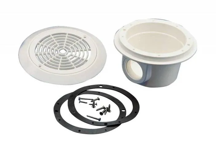 Main drain for liner pools, brass inserts, with push-in cover — photo 1