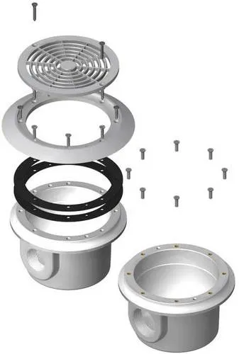 Main drain for liner pools, brass inserts, with push-in cover — photo 2