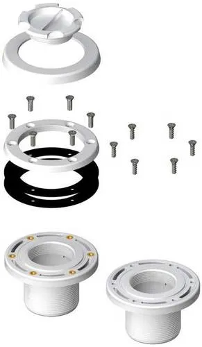 Vacuum fitting for liner pools, brass inserts, Anthracite color — photo 1