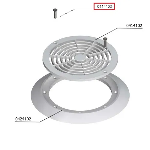 Flat-head screw for main drain for concrete pools - 6X27 (DIN 7982) — photo 1