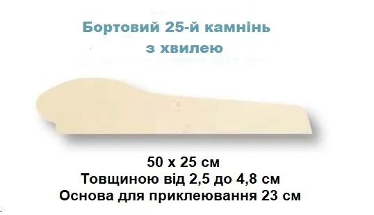 Камінь 25 бортовий 50х25, Rustique bullee, тон Quercy