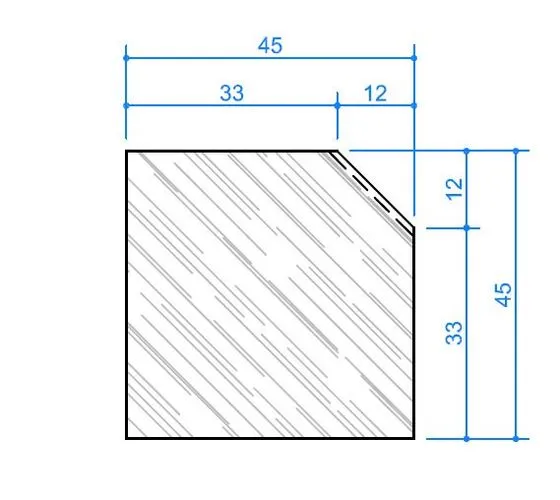 Камінь 33, кут внутрішній 45х45х3 гострий, NOVASCHISTE, тон Gris — фото 2