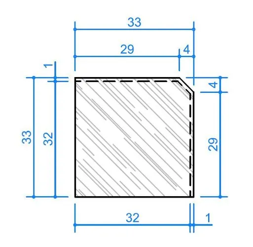 Камень 33, угол внешний 33х33х3,5 острый, NOVASCHISTE, тон Anthracite — фото 2
