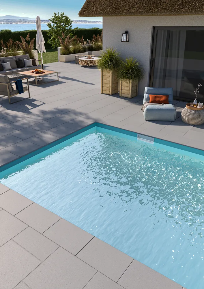 Terrace stone 50x50x2.5 cm, Rustique bullee range, tone Gris, m2 — photo 2
