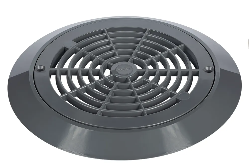 Cover (grate) for round main drain with flange, Anthracite — photo 1