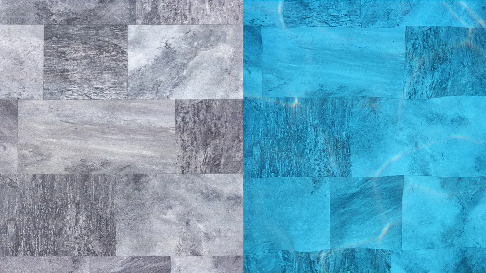 StoneTile Grey membrane, 40x20 cm tile, 1.65 m, reinforced, lacquer coated — photo 1