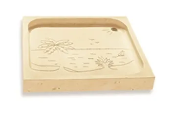 "Beach" shower tray 68x68x5 cm, Rustique bullee, Pierre shade — photo 2