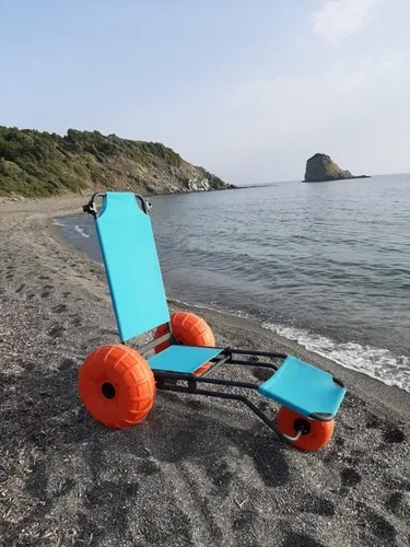 Пляжне крісло-шезлонг на 3 колеса + підлокітники і ремінь безпеки, Beachstar