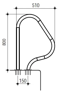 Handrails 510x800 mm, stainless steel AISI 304 — photo 3