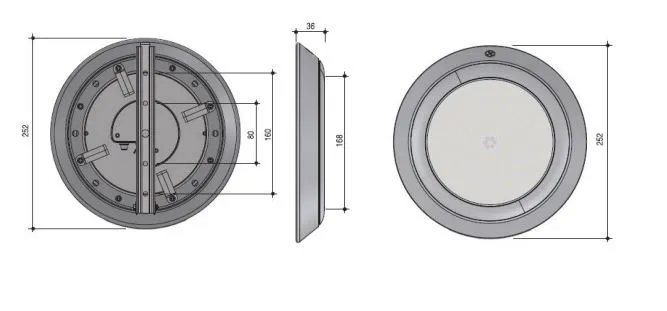 RGB underwater light AISI 304, 2500lm 252 mm surface-mounted, Slim Led 252, 35 W, 12 V, stainless — photo 2