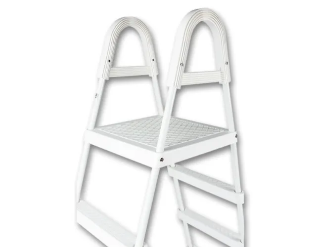 Galvanized lacquered 3-step ladder with platform for pools up to 1.2 m high, Mountfield — photo 4