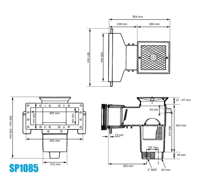 AUTO-SKIM wide skimmer, for concrete — photo 2