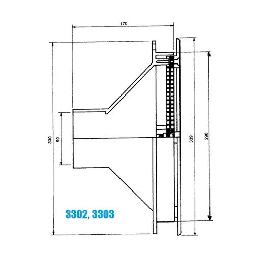 Suction fitting 90mm, 40m³/h, for tile — photo 2