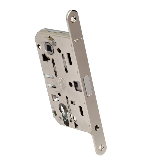 AGB Polaris PZ mortise lock, polished nickel