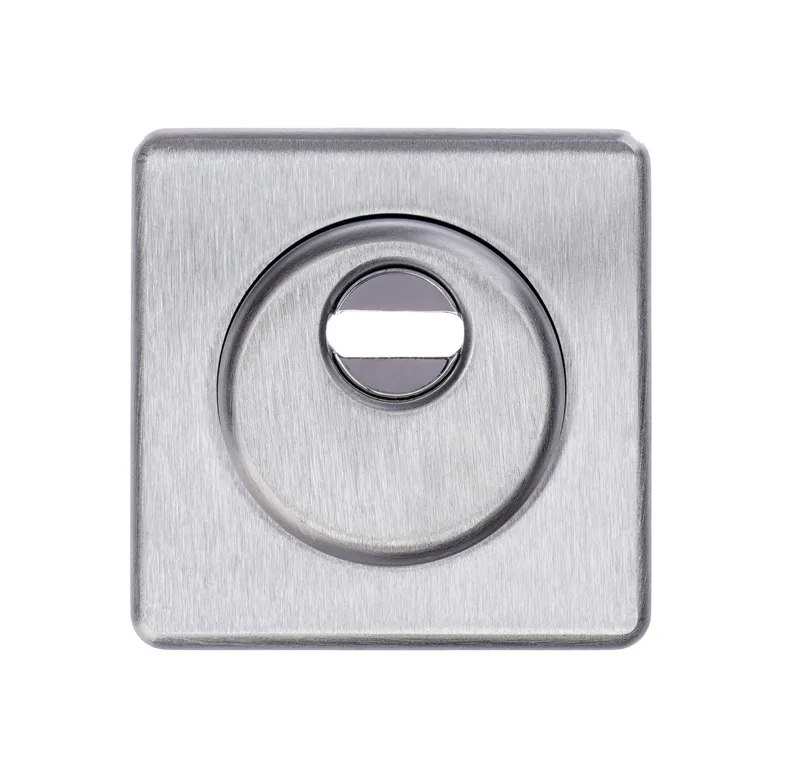 Cipierre armoured escutcheon (protector), conical Н25, square, satin chrome