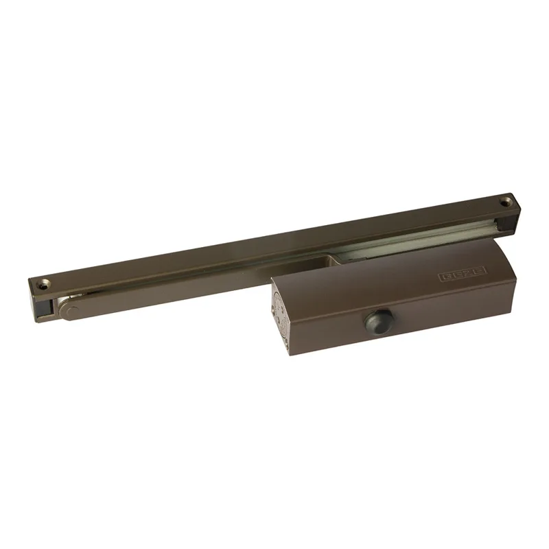 GEZE TS 1500 hold-open door closer with slide arm, brown
