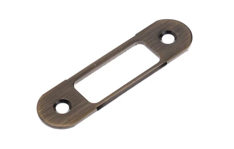 STV Latch strike plate for rebated doors, antique bronze
